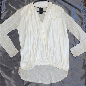 White and grey t-shirt blouse!!